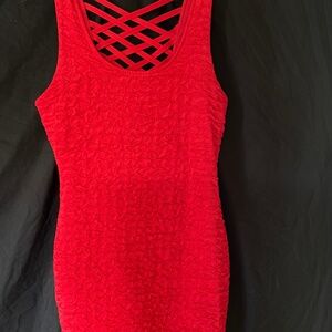 Red mini dress